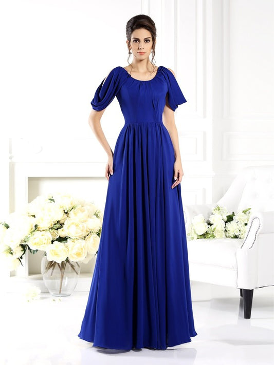 A-Linie/Princess-Linie U-Ausschnitt Ärmellos Lange Chiffon Brautmutterkleider