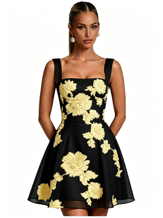 Floral Applique Tulle Homecoming Dresses for Teens Short Prom Dress Cap Sleeve Flowers Applique Tulle Homecoming Dresses Short Cocktail Gown