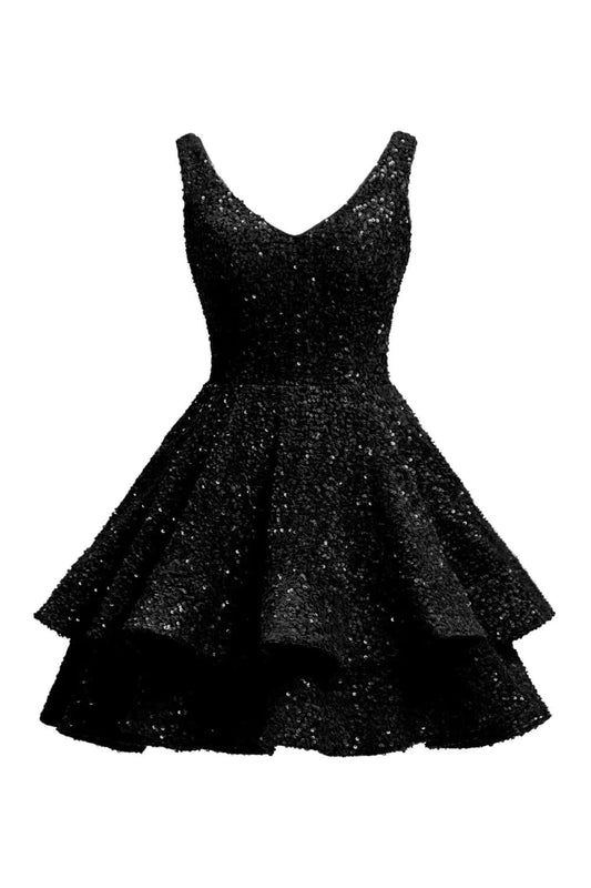 Short 2026 Sparkly Sequin Homecoming Dress for Teen Tiered Corset Ball Prom Cocktail Party Gown