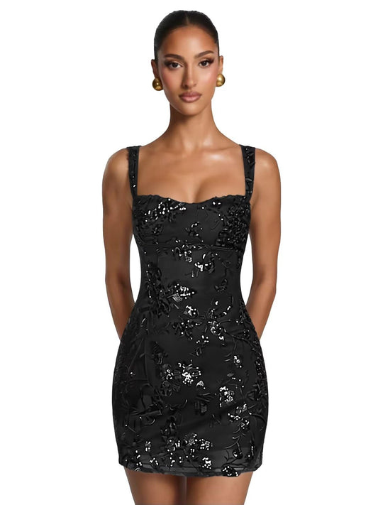 Sequin Homecoming Dresses Short Floral Sparkly Cocktail Dress for Teens