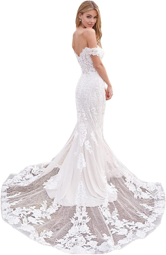 Vestidos de novia bohemios de encaje de manga larga para playa 2026