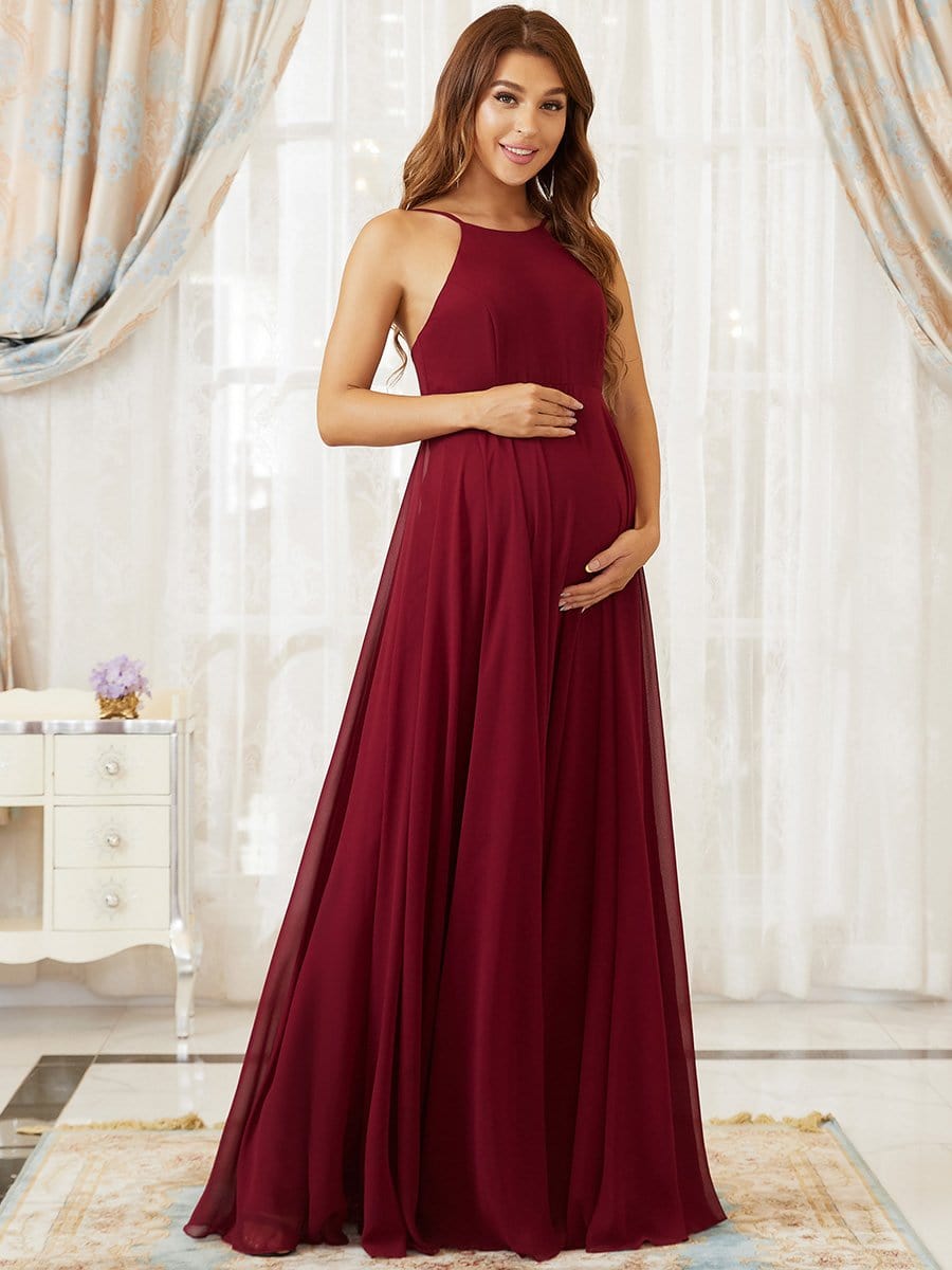 Elegant Halter Top Tulle A-Line Maternity Dress Formal Evening Dresses