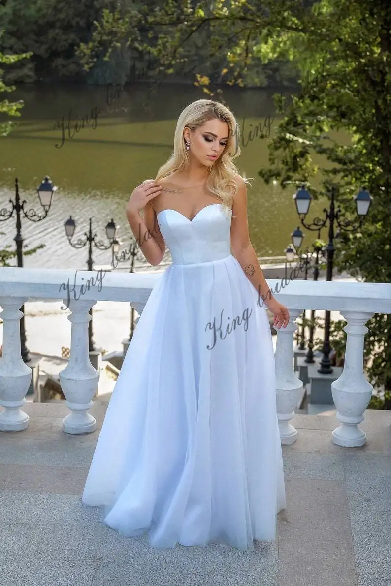 corset beach wedding dresses Ivory Retro Corset Off Shoulder Designer Satin Tulle Wedding Ball Gown