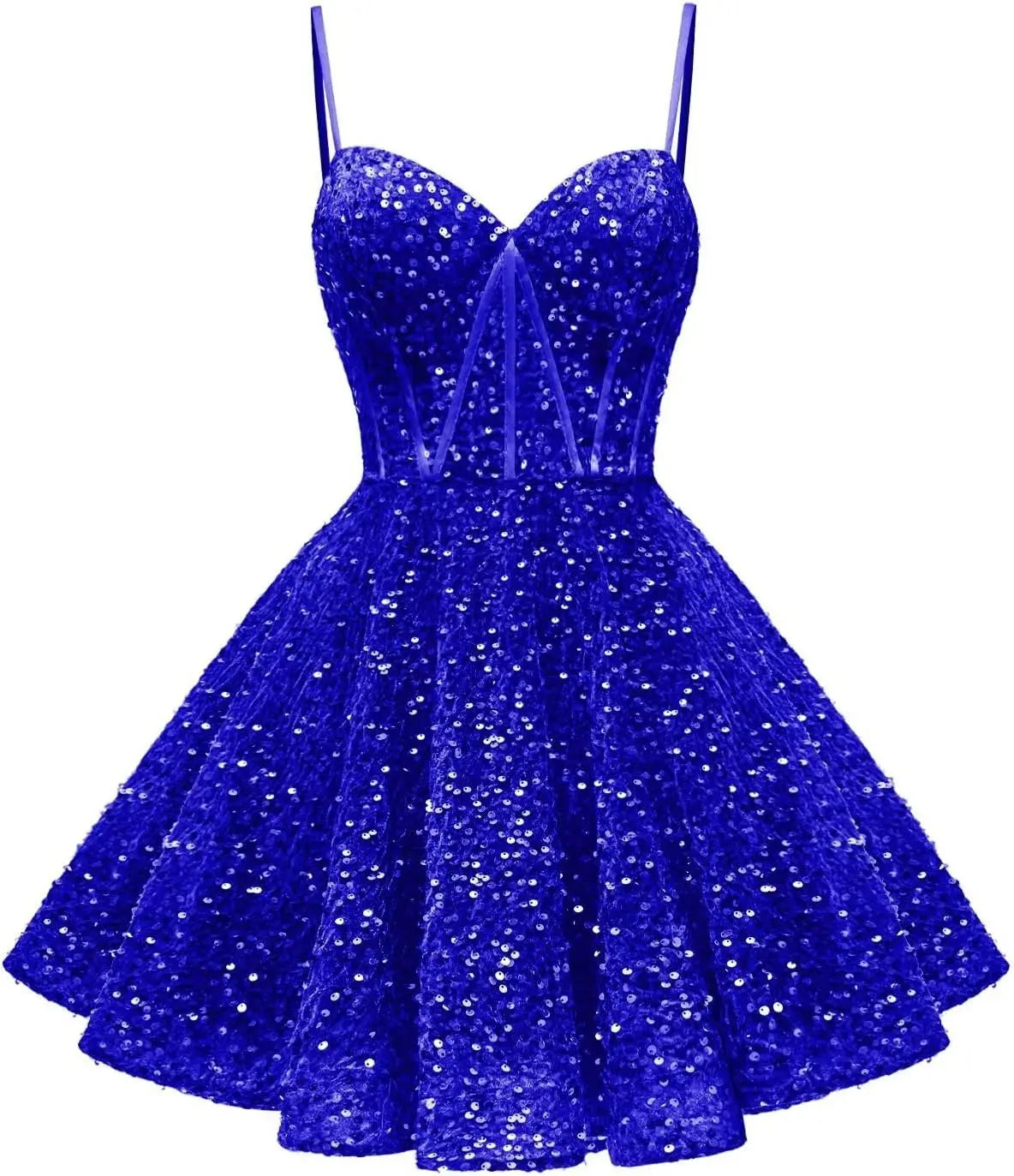 Spaghetti Straps Sequin Homecoming Dress Short Prom Gown with Pockets kingbridals Spaghetti Straps Sequin Homecoming Dress Short Prom Gown with Pockets kingbridals