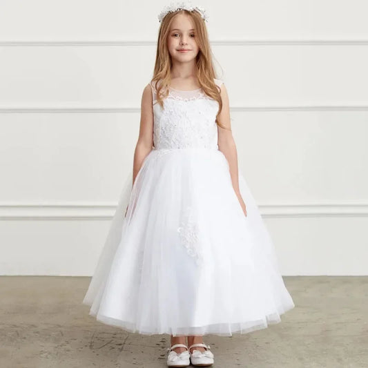 Estampado de flores azul cielo con cinta sin mangas para bodas, fiestas de cumpleaños, banquetes, vestidos de princesa, vestidos de niña de las flores personalizados