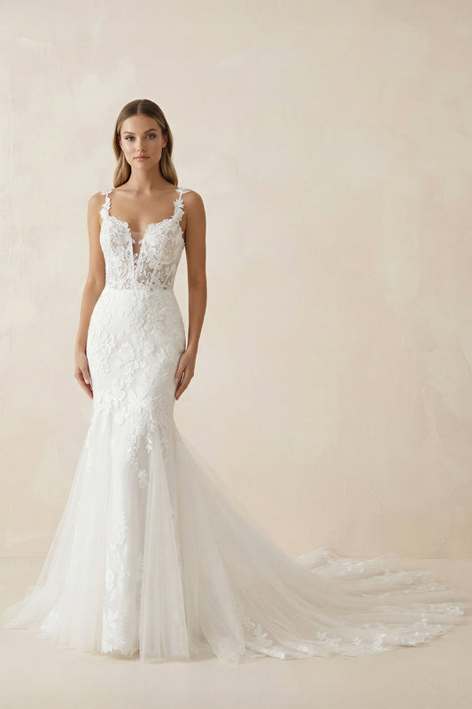 Fairy Mermaid Sweetheart Lace Wedding Dresses with Appliques