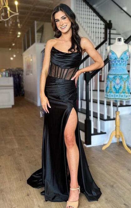 Vestidos de fiesta negros largos 2025, vestidos de bienvenida, vestidos de fiesta, vestidos de noche formales para mujer