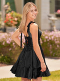 A-line Sweetheart Pink Ruffled Taffeta Homecoming Dress With Bow Straps