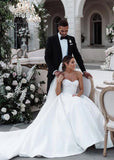 Ball Gown Sweetheart Satin Wedding Dresses