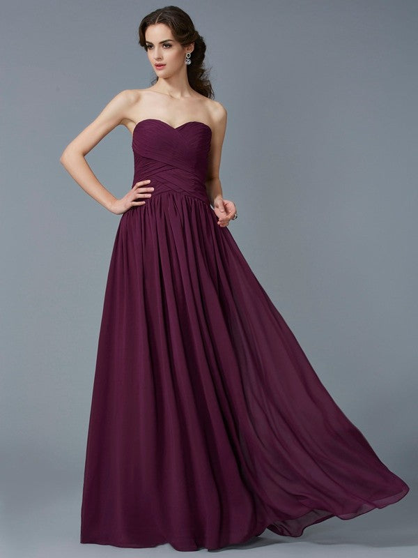 Vestido largo de gasa con pliegues, sin mangas, corte princesa, escote corazón, para fiesta de graduación y noche