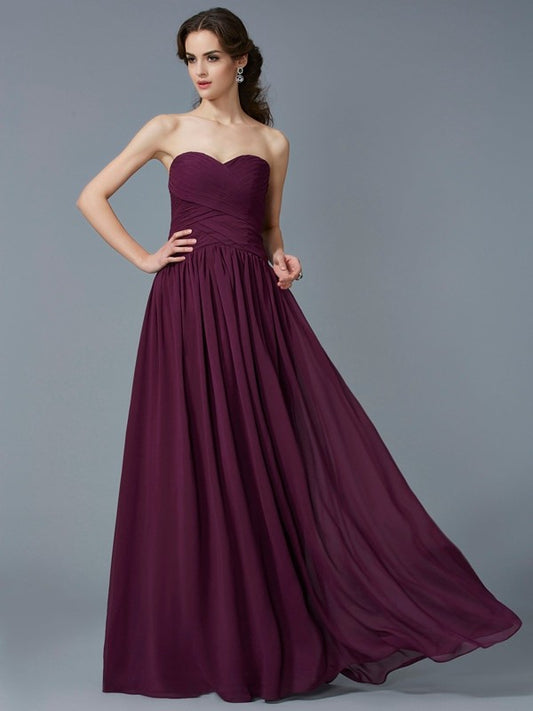 Vestido largo de gasa con pliegues, sin mangas, corte princesa, escote corazón, para fiesta de graduación y noche