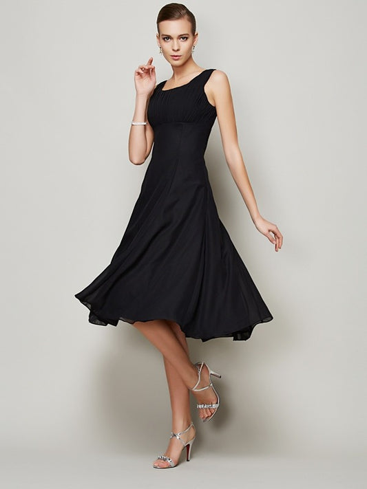 A-Linie/Princess-Linie Träger Ärmellos Falten Kurz Chiffon Brautjungfernkleider Kleid für Hochzeitsgäste