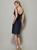 A-Line/Princess Straps Sleeveless Pleats Short Taffeta Bridesmaid Dresses Wedding Guest Dress