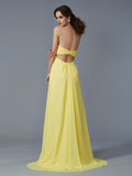 A-Line/Princess Sweetheart Sleeveless Beading Long Chiffon Dresses Prom Evening Dress