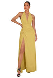 Chiffon Bridesmaid Dresses for Women Long Halter A-line Formal Dress with Slit 2026 Pleated Evening Party Gowns