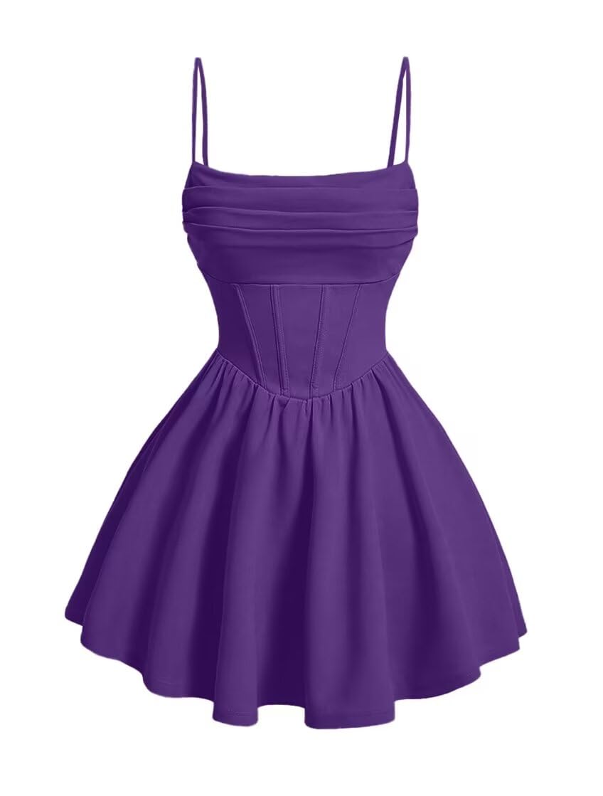 Kingbridal Gowns Spaghetti Straps Chiffon Homecoming Dresses for Teens Short Prom Dress Ruched A-Line Formal Cocktail Party Gowns