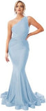 Womens One Shoulder Mermaid Bridesmaid Dresses for Wedding Long Tight Ruched Prom Dresses Evening Formal Gowns