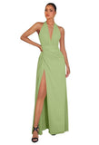 Chiffon Bridesmaid Dresses for Women Long Halter A-line Formal Dress with Slit 2026 Pleated Evening Party Gowns