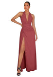 Chiffon Bridesmaid Dresses for Women Long Halter A-line Formal Dress with Slit 2026 Pleated Evening Party Gowns
