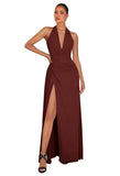 Chiffon Bridesmaid Dresses for Women Long Halter A-line Formal Dress with Slit 2026 Pleated Evening Party Gowns