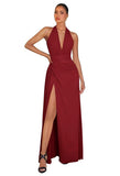 Chiffon Bridesmaid Dresses for Women Long Halter A-line Formal Dress with Slit 2026 Pleated Evening Party Gowns