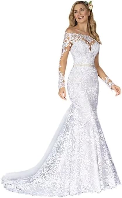 Women's Beach Wedding Dresses for Bride 2025 Long Lace Wedding Bridal Gowns
