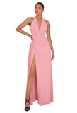 Chiffon Bridesmaid Dresses for Women Long Halter A-line Formal Dress with Slit 2026 Pleated Evening Party Gowns