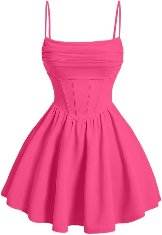 Kingbridal Gowns Spaghetti Straps Chiffon Homecoming Dresses for Teens Short Prom Dress Ruched A-Line Formal Cocktail Party Gowns
