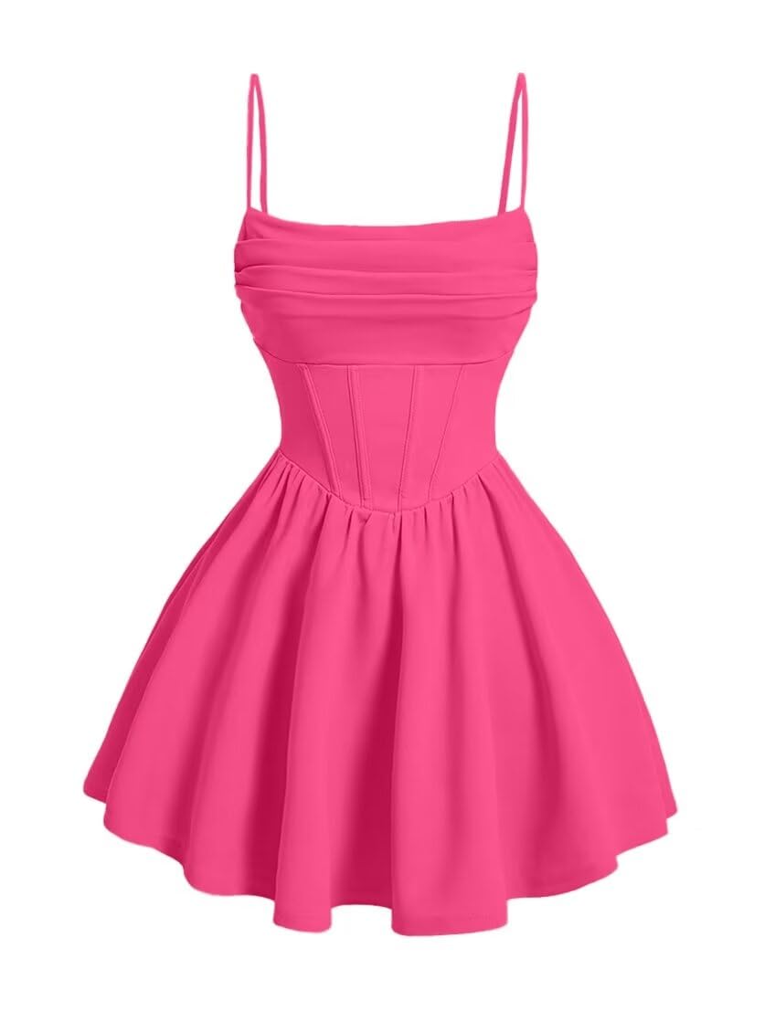 Kingbridal Gowns Spaghetti Straps Chiffon Homecoming Dresses for Teens Short Prom Dress Ruched A-Line Formal Cocktail Party Gowns