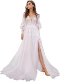 Long Sleeve Tulle Prom Evening Dresses Long Lace Applique A Line Ball Gown 2027