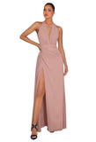 Chiffon Bridesmaid Dresses for Women Long Halter A-line Formal Dress with Slit 2026 Pleated Evening Party Gowns