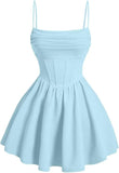 Kingbridal Gowns Spaghetti Straps Chiffon Homecoming Dresses for Teens Short Prom Dress Ruched A-Line Formal Cocktail Party Gowns