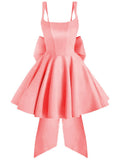 Spaghetti Strap Ruffle Homecoming Dresses Short 2026 Pleated Mini Party Cocktail Prom Gowns