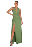 Chiffon Bridesmaid Dresses for Women Long Halter A-line Formal Dress with Slit 2026 Pleated Evening Party Gowns