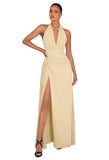 Chiffon Bridesmaid Dresses for Women Long Halter A-line Formal Dress with Slit 2026 Pleated Evening Party Gowns