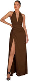 Chiffon Bridesmaid Dresses for Women Long Halter A-line Formal Dress with Slit 2026 Pleated Evening Party Gowns