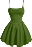 Kingbridal Gowns Spaghetti Straps Chiffon Homecoming Dresses for Teens Short Prom Dress Ruched A-Line Formal Cocktail Party Gowns