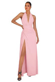 Chiffon Bridesmaid Dresses for Women Long Halter A-line Formal Dress with Slit 2026 Pleated Evening Party Gowns