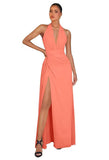 Chiffon Bridesmaid Dresses for Women Long Halter A-line Formal Dress with Slit 2026 Pleated Evening Party Gowns