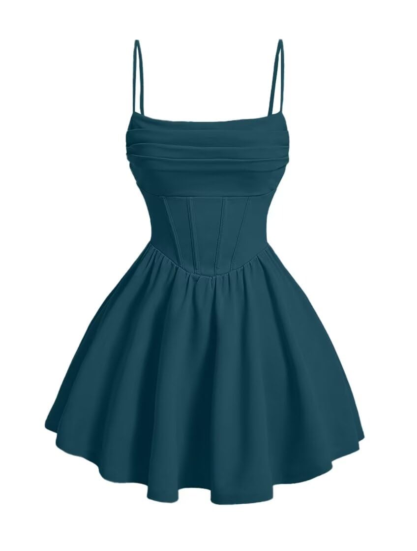 Kingbridal Gowns Spaghetti Straps Chiffon Homecoming Dresses for Teens Short Prom Dress Ruched A-Line Formal Cocktail Party Gowns