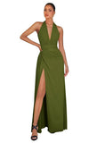 Chiffon Bridesmaid Dresses for Women Long Halter A-line Formal Dress with Slit 2026 Pleated Evening Party Gowns