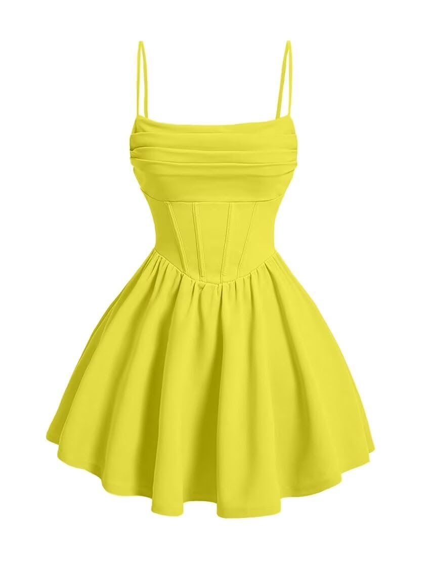 Kingbridal Gowns Spaghetti Straps Chiffon Homecoming Dresses for Teens Short Prom Dress Ruched A-Line Formal Cocktail Party Gowns
