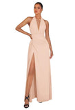 Chiffon Bridesmaid Dresses for Women Long Halter A-line Formal Dress with Slit 2026 Pleated Evening Party Gowns