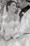 Vintage A-Line Sweetheart White Lace Wedding Dresses with Slit