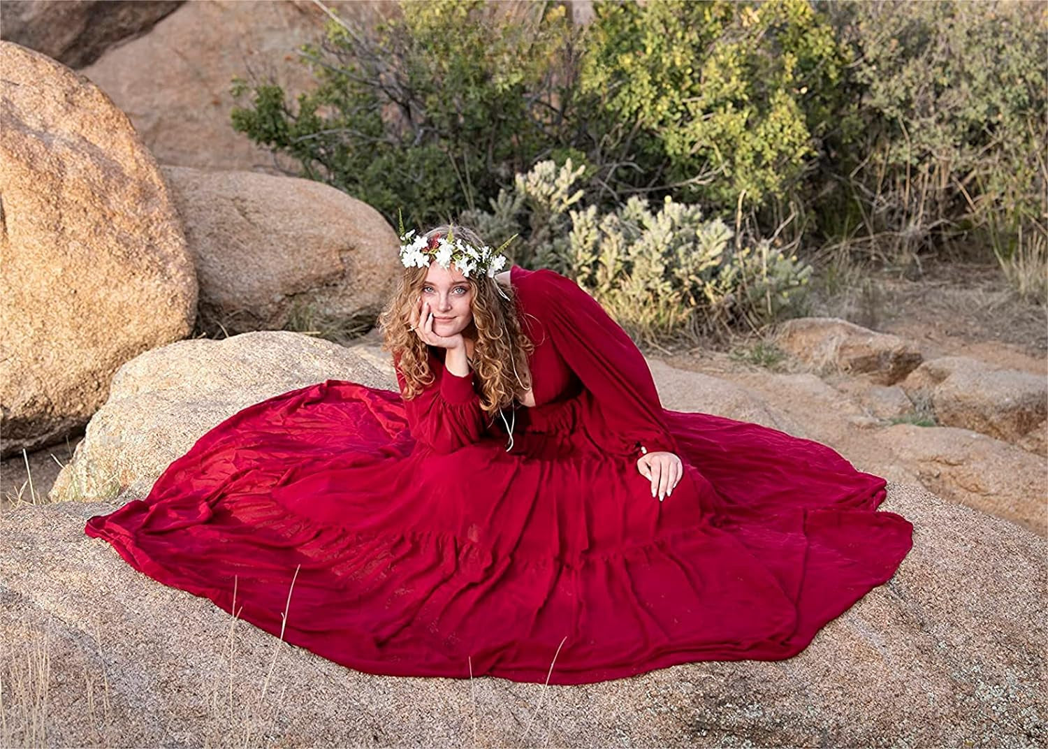 Langes Ballkleid mit Puffärmeln, Tüll, Ballkleid für Damen, Brautkleider, V-Ausschnitt, formelle Abendkleider