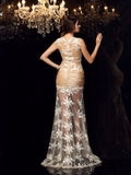 Vestido de noche de fiesta de tafetán largo sin mangas con apliques de corazón y corte trompeta/sirena