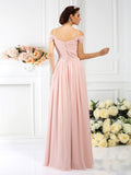 A-Line/Princess Spaghetti Straps Pleats Sleeveless Long Chiffon Bridesmaid Dresses Evening Dress