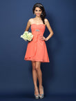 A-Line/Princess Sweetheart Beading Sleeveless Short Chiffon Bridesmaid Dresses Prom Homecoming Dress