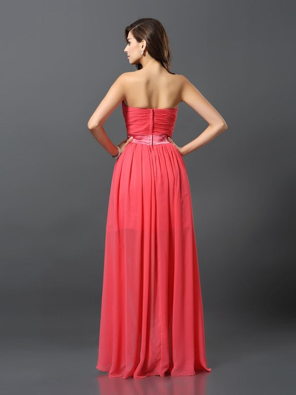 A-Line/Princess Sweetheart Sleeveless High Low Chiffon Bridesmaid Dresses Prom Dress
