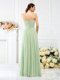 A-Line/Princess Halter Pleats Sleeveless Long Chiffon Bridesmaid Dresses Evening Prom Dress